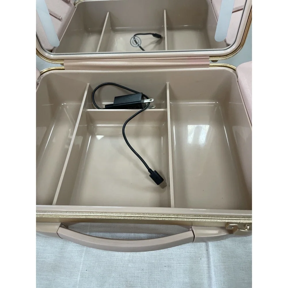 ROWNYEON Travel Makeup Case With Light Up Mirror - Portable Organizer and Train
